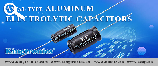 Kingtronics Widely use Axial type Aluminum Electrolytic Capacitors